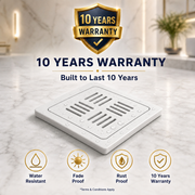 Novera Global Ceramic Square Slotted Floor Drain for Bathroom | Premium Drain Jali | 10-Year Warranty | Rust & Fade Proof Waste Water Drain Cover for Shower Area, Kitchen, Balcony & Wet Rooms (White)