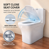 Novera Global One Piece Western Toilet | Floor Mounted Ceramic Commode with 3L/6L Dual Flush | 15-Years Warranty | Soft Close Quick Release Seat | Glossy White Finish | 655 x 360 x 720 mm