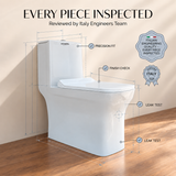 Novera Global One Piece Western Toilet | Floor Mounted Ceramic Commode with 3L/6L Dual Flush | 15-Years Warranty | Soft Close Quick Release Seat | Glossy White Finish | 655 x 360 x 720 mm