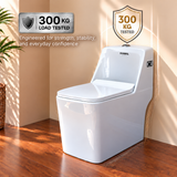 Novera Global One Piece Western Toilet | 6D Flushing System, S-Trap Floor Mount Ceramic  WC, 3L/6L Dual Flush | 15 Year Warranty | Soft Close Quick-Release Seat | Glossy White Finish Commode