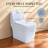 Novera Global One Piece Western Toilet | 6D Flushing System, S-Trap Floor Mount Ceramic  WC, 3L/6L Dual Flush | 15 Year Warranty | Soft Close Quick-Release Seat | Glossy White Finish Commode