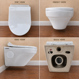 Novera Global Strata Wall Hung Toilet | Rimless Washdown Flushing | 15-Year Warranty | P-Trap Compatible Ceramic Wall Mounted Western Commode with Soft-Close Seat Cover, 300 KG Load Tested