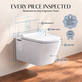 Novera Global Regal Ceramic Wall Hung Toilet | Rimless Washdown Flushing | 15-Year Warranty | P-Trap Compatible, Soft Close Seat Cover, 300 KG Load Tested, White Western Commode