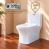 Novera Global One Piece Western Toilet | Floor Mounted Ceramic WC | 15 Year Warranty | S-Trap Compatible, 3/6L Dual Flush, Soft Close Quick Release Seat, Glossy White Finish Commode