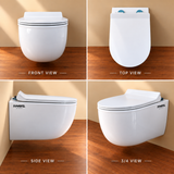 Novera Global Ceramic Wall Hung Western Toilet | 15-Year Warranty | Imported Ceramic 6D Jet Flushing System, P-Trap Compatible, Soft-Close Seat, Glossy White Finish Commode | 300 KG Load Tested