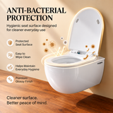 Novera Global Ceramic Wall Hung Western Toilet | 15-Year Warranty | Imported Ceramic 6D Jet Flushing System, P-Trap Compatible, Soft-Close Seat, Glossy White Finish Commode | 300 KG Load Tested